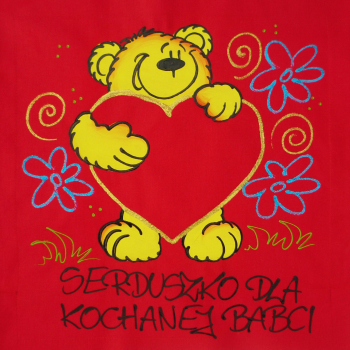 [Db93] Poduszka bawełniana SERDUSZKO DLA KOCHANEJ BABCI